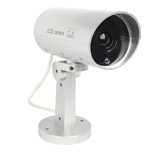 Indoor or outdoor motion activated dummy camera with flashing re