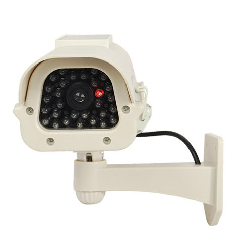 Solar Powered Dummy Camera White