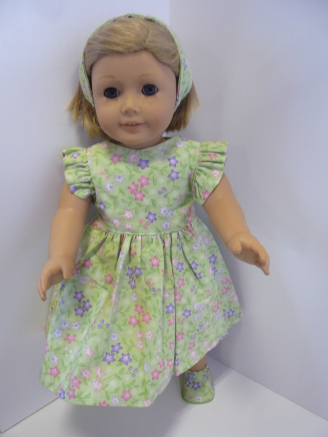 Mint with Allover Floral Ruffle Sleeves With Head Band